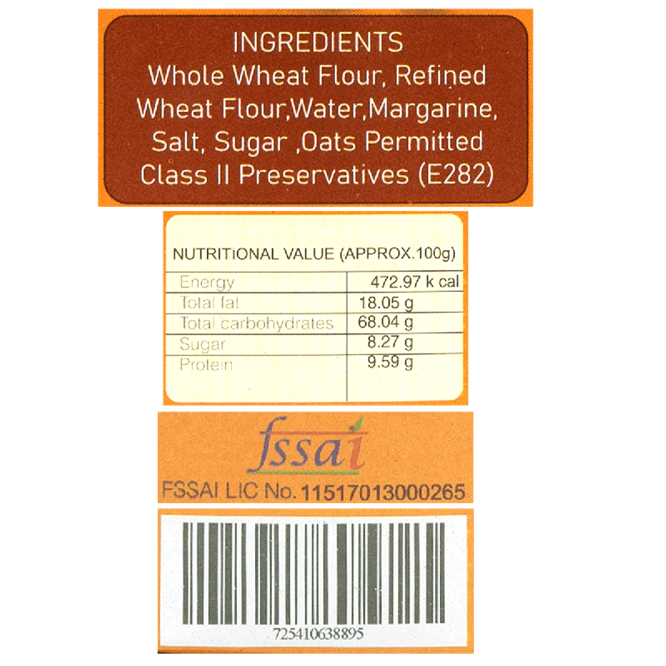 The Bake Shop Whole Wheat Oats Khari