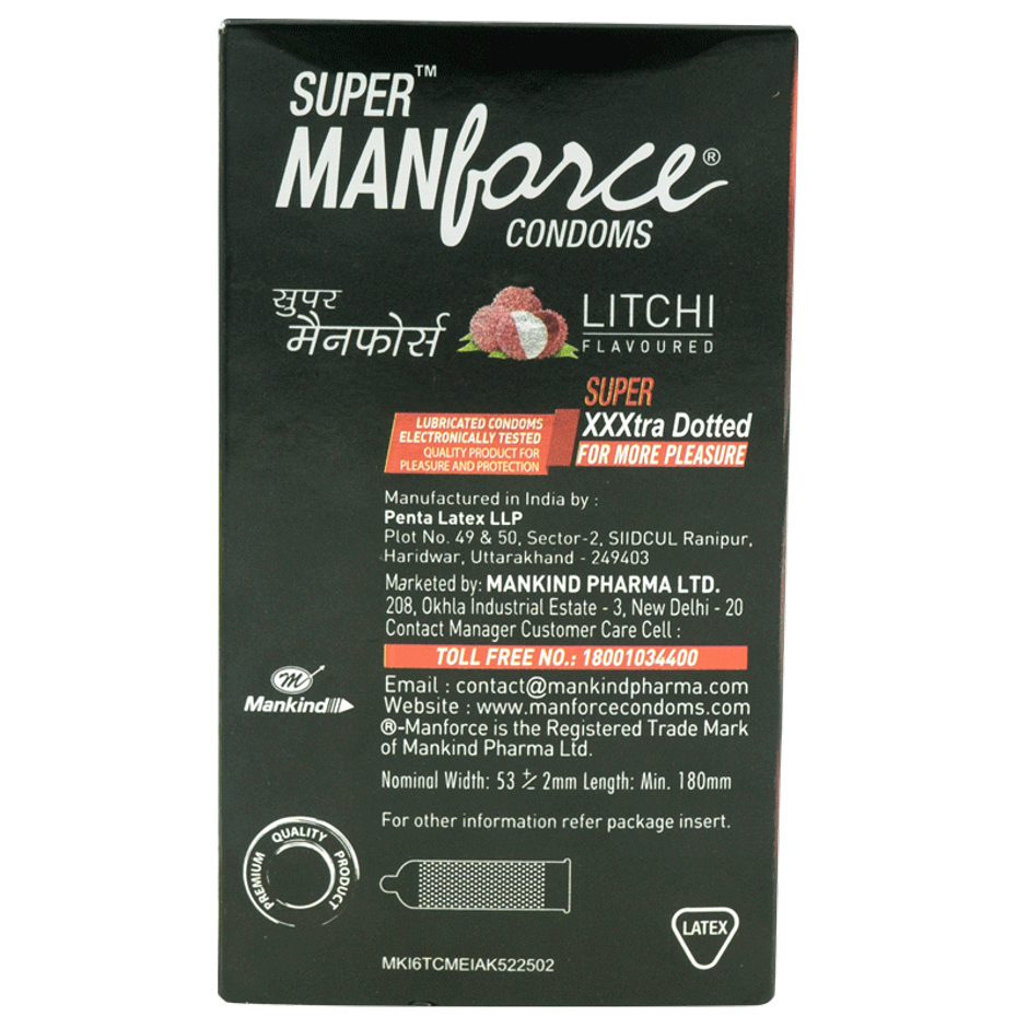 Manforce Extra Dotted Litchi Flavoured Condoms