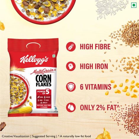 Kellogg's Multigrain Plus Corn Flakes | Power of 5 Grains | 6 Vitamins