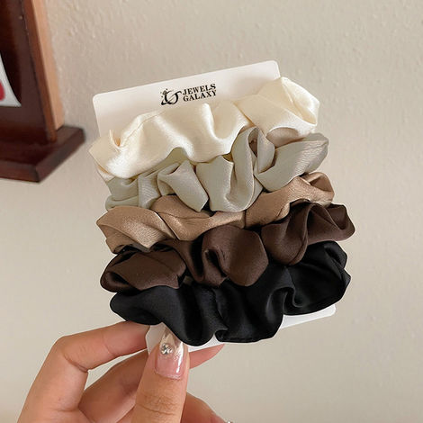 Jewels Galaxy Multicolor Regular-Use Satin Scrunchies