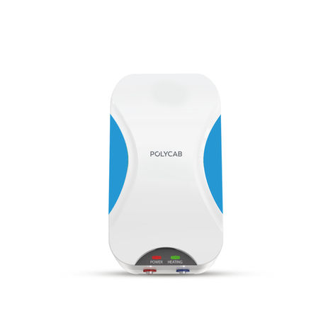 Polycab Intenso 3Litre,3Kw Electric Instant Geyser Water Heater Efficient Heatingelement-White Blue