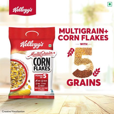 Kellogg's Multigrain Plus Corn Flakes | Power of 5 Grains | 6 Vitamins