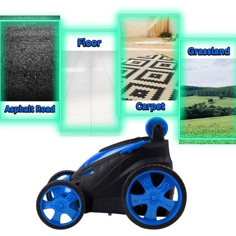 Fablue Remote Control Small Stunt Car For Kids - 360 Degree Rotating Car Toy - Blue Color
