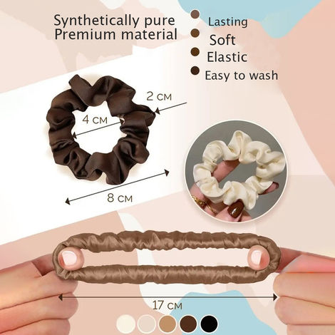 Jewels Galaxy Multicolor Regular-Use Satin Scrunchies