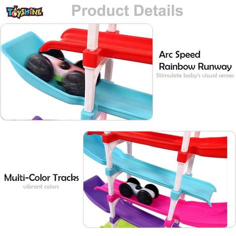 Toyshine Racer Ramp Toy With 4 Cars, 4 Ramps And Race Track For 1, 2, 3 Toddlers, Boys & Girls