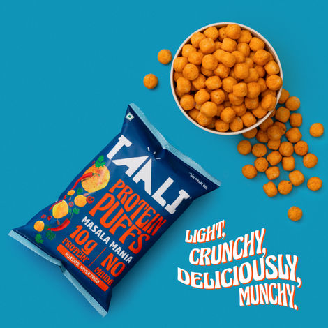 Taali Protein Puffs - Masala Puff, Roasted, Corn & Jowar, No Palm Oil, No Maida, Rich in Protein