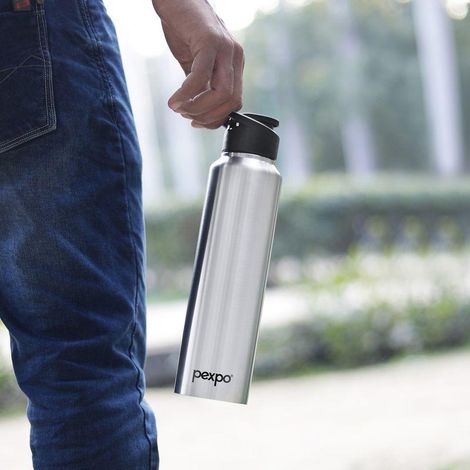Pexpo Chromo Sports And Hiking Stainless Steel Water Bottle - 1 L