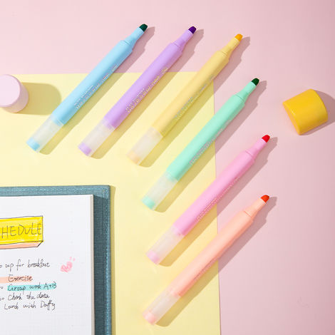 Deli EU12-6C Highlighter, Marker Pen, 6 Assorted Highlighters