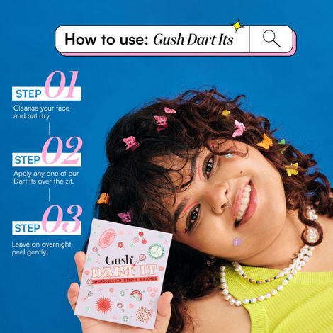 Gush Beauty Dart It Hydrocolloid Pimple Patches | For Healing Acne, Zits and Blemishes | Transparent