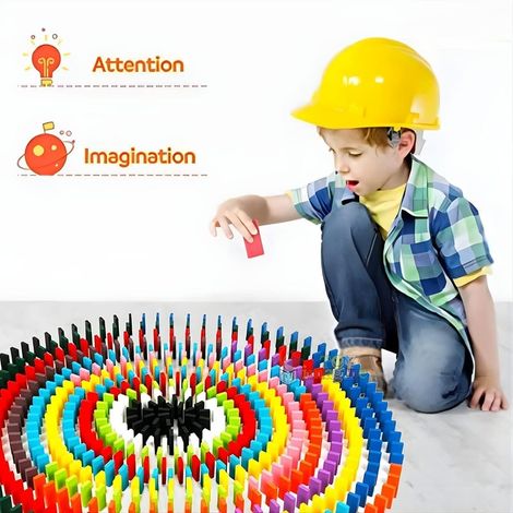 Fablue 100 Pcs Colorful Domino Block Set for Kids - Learning and Educational Toy for Kids 