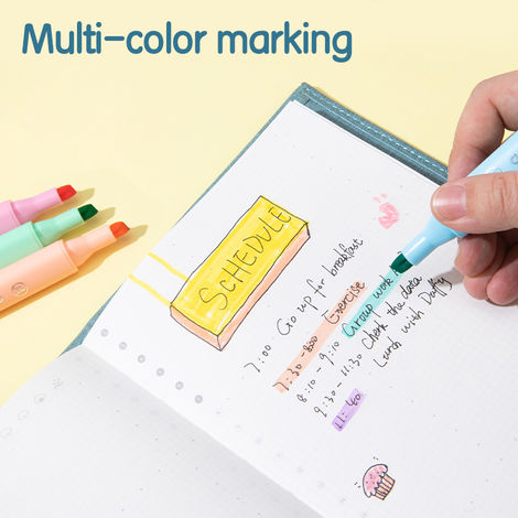 Deli EU12-6C Highlighter, Marker Pen, 6 Assorted Highlighters