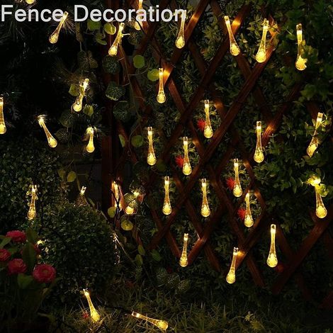 Desidiya Led Water Drop String Light - Warm White Delicate Raindrop Design For A Soothing Glow