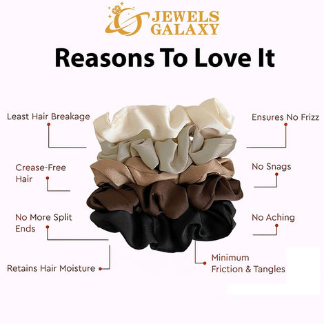 Jewels Galaxy Multicolor Regular-Use Satin Scrunchies