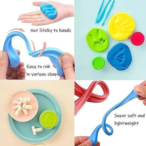 Fablue 12 Pcs Dry Colors Clay Toy for Kids - Creative Art and DIY Crafts Toy Clay for Kids