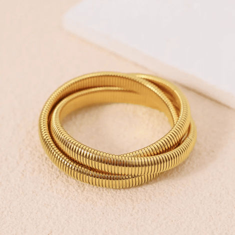 Designs & You Gold Plated Triple Layer Snake Chain Tangled Bracelet