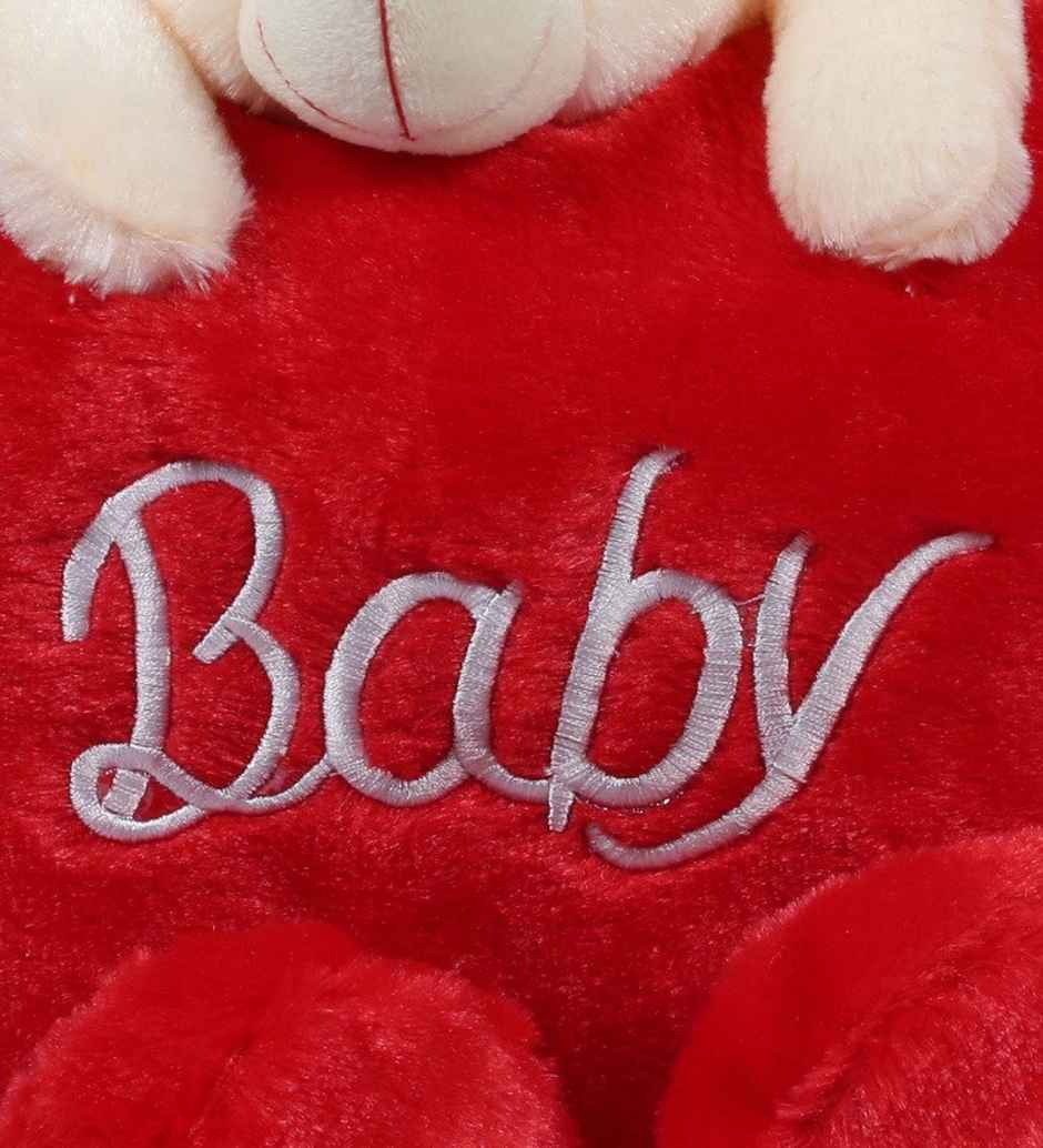 Babique Cute Teddy Bear Baby Pillow Stuffed Soft Plush Soft Toy Kids Birthday (Red)