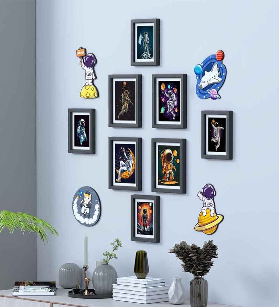 Casacraft by Pepperfry Modern Multicolour MDF Set of 8 Collage Photo Frames