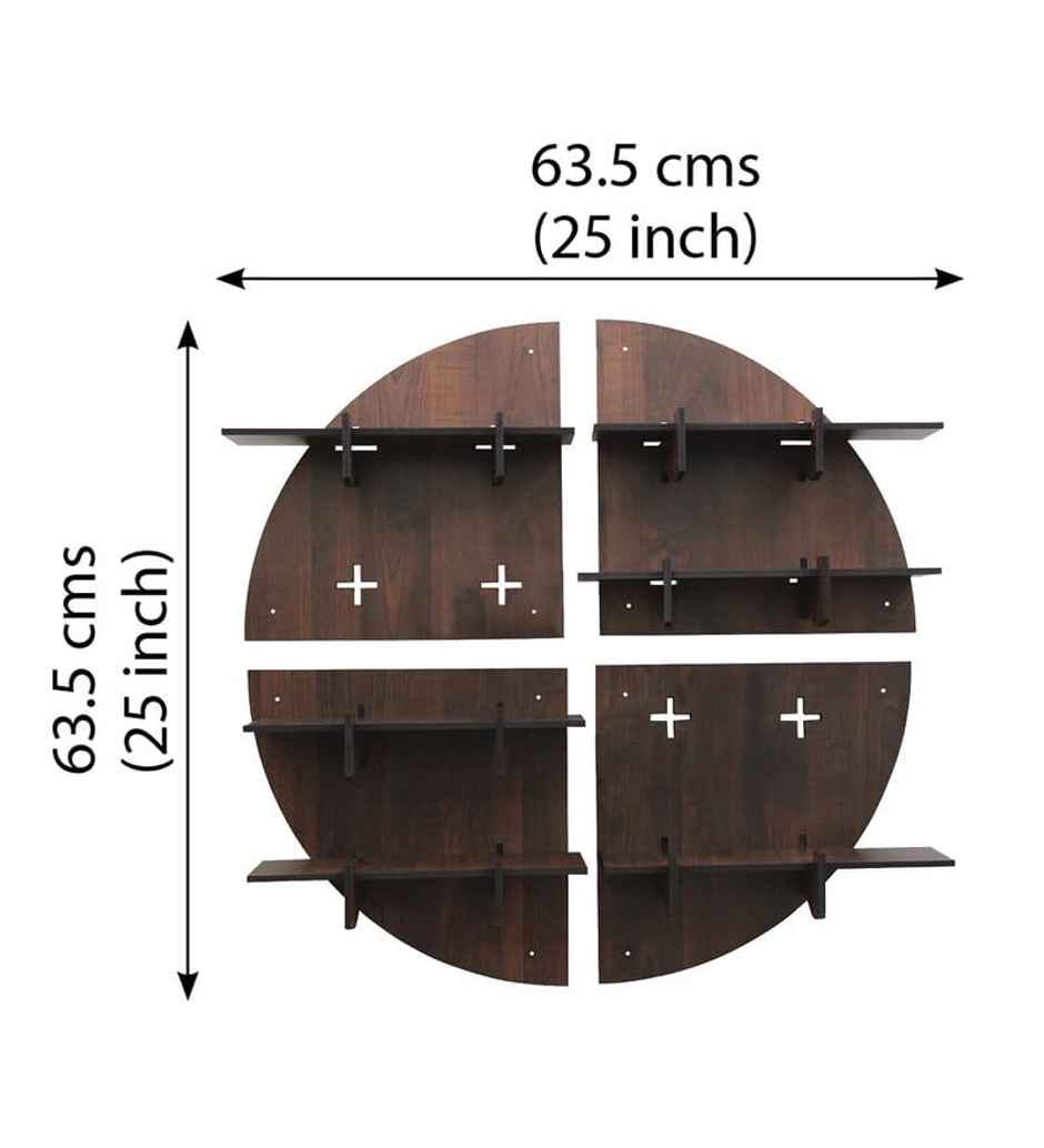 Casacraft by Pepperfry Brown Engineered Wood Round Modular Book Shelf - Set Of 4