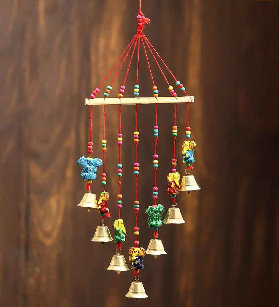 Casacraft Pepperfry Lord Ganesha Metal Unique Decorative Multicolor Positive Energy Hanging Bell