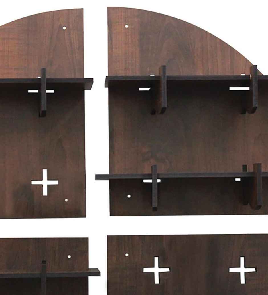 Casacraft by Pepperfry Brown Engineered Wood Round Modular Book Shelf - Set Of 4