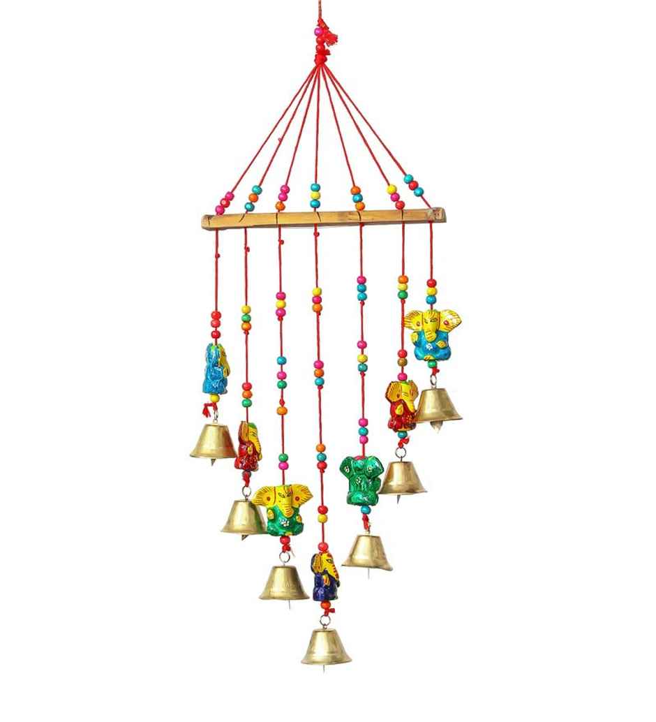 Casacraft Pepperfry Lord Ganesha Metal Unique Decorative Multicolor Positive Energy Hanging Bell