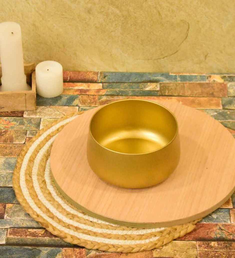 CasaCraft Pepperfry Tanner Gold Iron Planter Pot Round Decorative Rust-Resistant for Indoor Plants