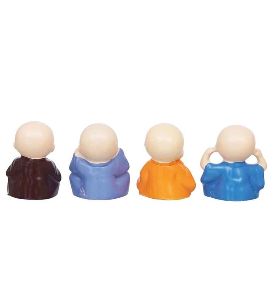 Casacraft Pepperfry Figurine Set | Cute Little Baby Monk Buddha Statue Multicolor Cute Mini Idol