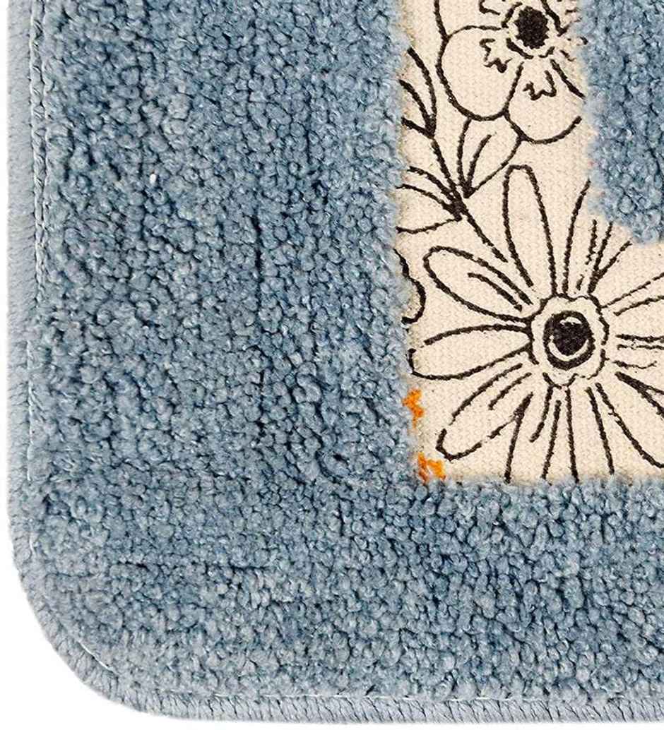 CasaCraft Pepperfry Runner 55x16 Inch Blue Cotton Hand Tufted Non Slip Rubber Backing Soft Rug