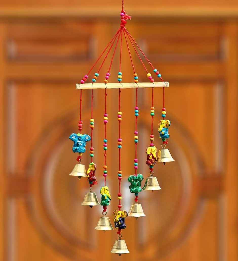 Casacraft Pepperfry Lord Ganesha Metal Unique Decorative Multicolor Positive Energy Hanging Bell