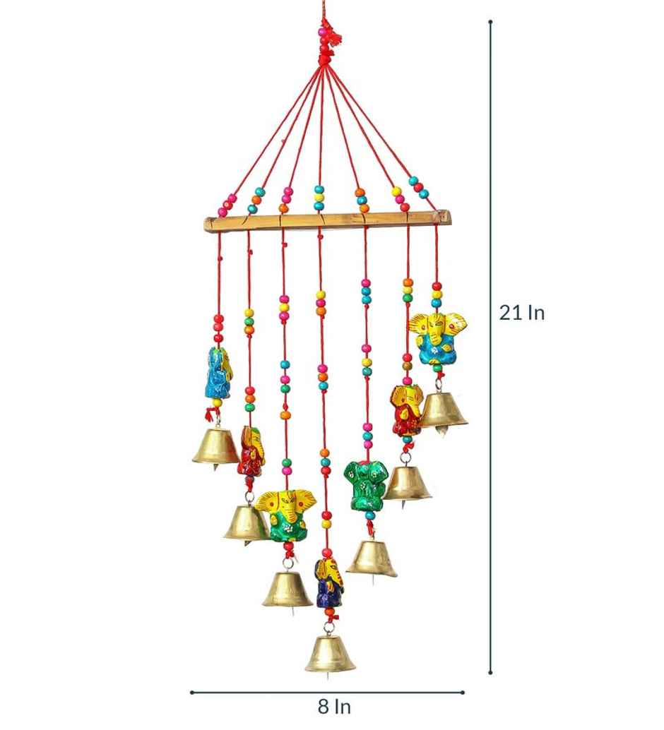 Casacraft Pepperfry Lord Ganesha Metal Unique Decorative Multicolor Positive Energy Hanging Bell