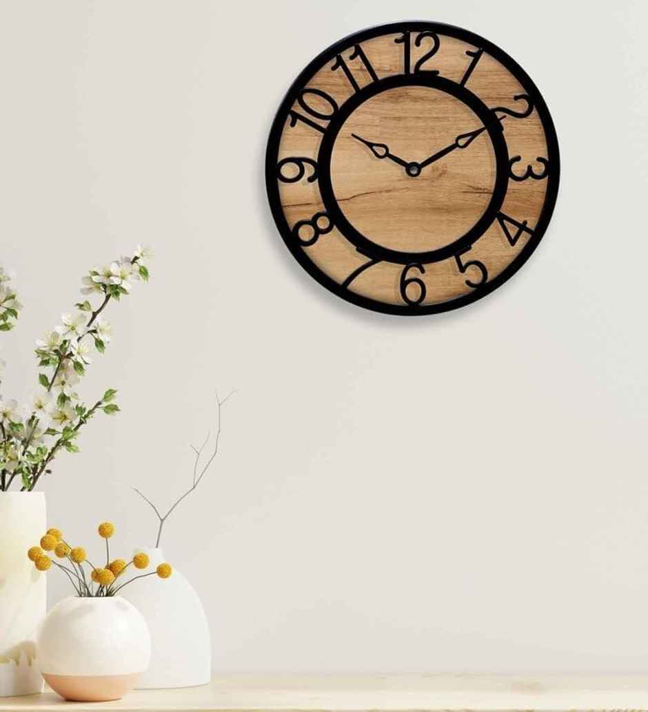 CasaCraft Pepperfry Wall Cum Table Clock 8 inch Brown Artisan Contemporary Design for Decor Home