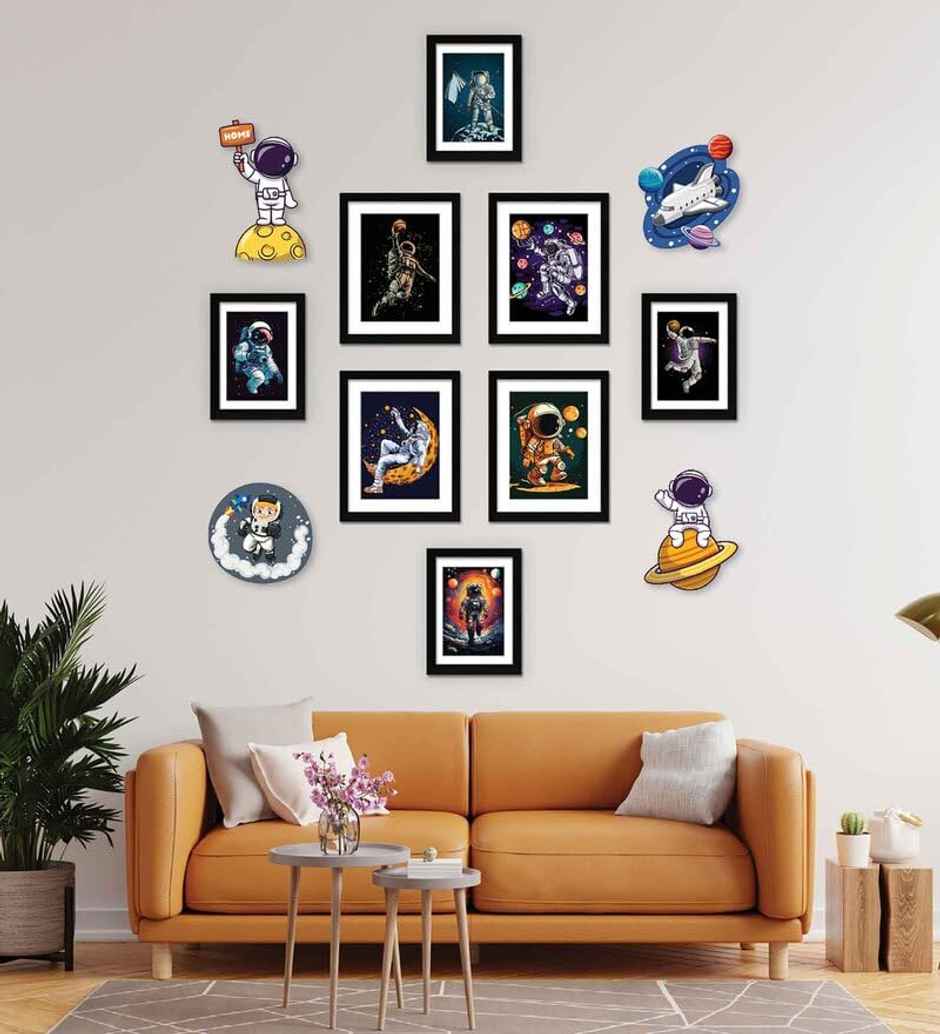 Casacraft by Pepperfry Modern Multicolour MDF Set of 8 Collage Photo Frames