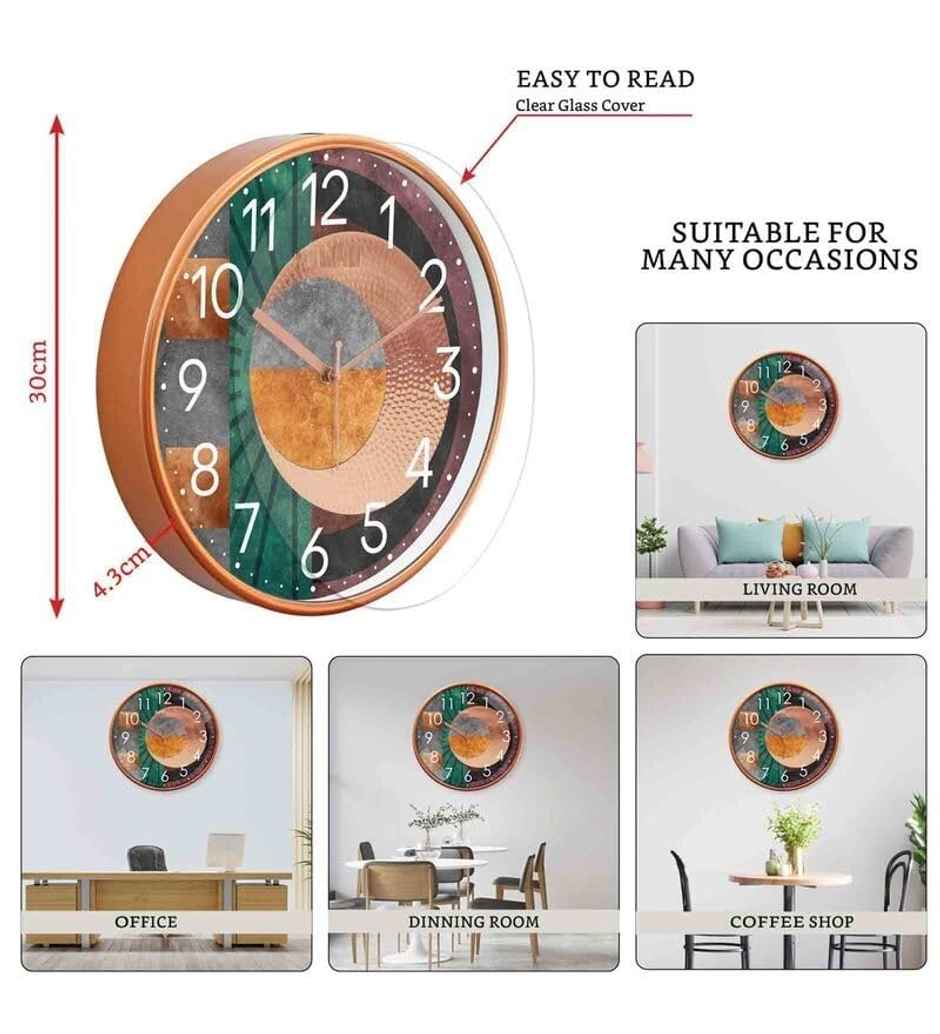 CasaCraft Pepperfry Wall Clock 12 Inch Multicolour Plastic Classic & Modern TikTok for Decor Home