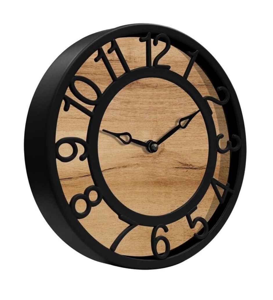 CasaCraft Pepperfry Wall Cum Table Clock 8 inch Brown Artisan Contemporary Design for Decor Home