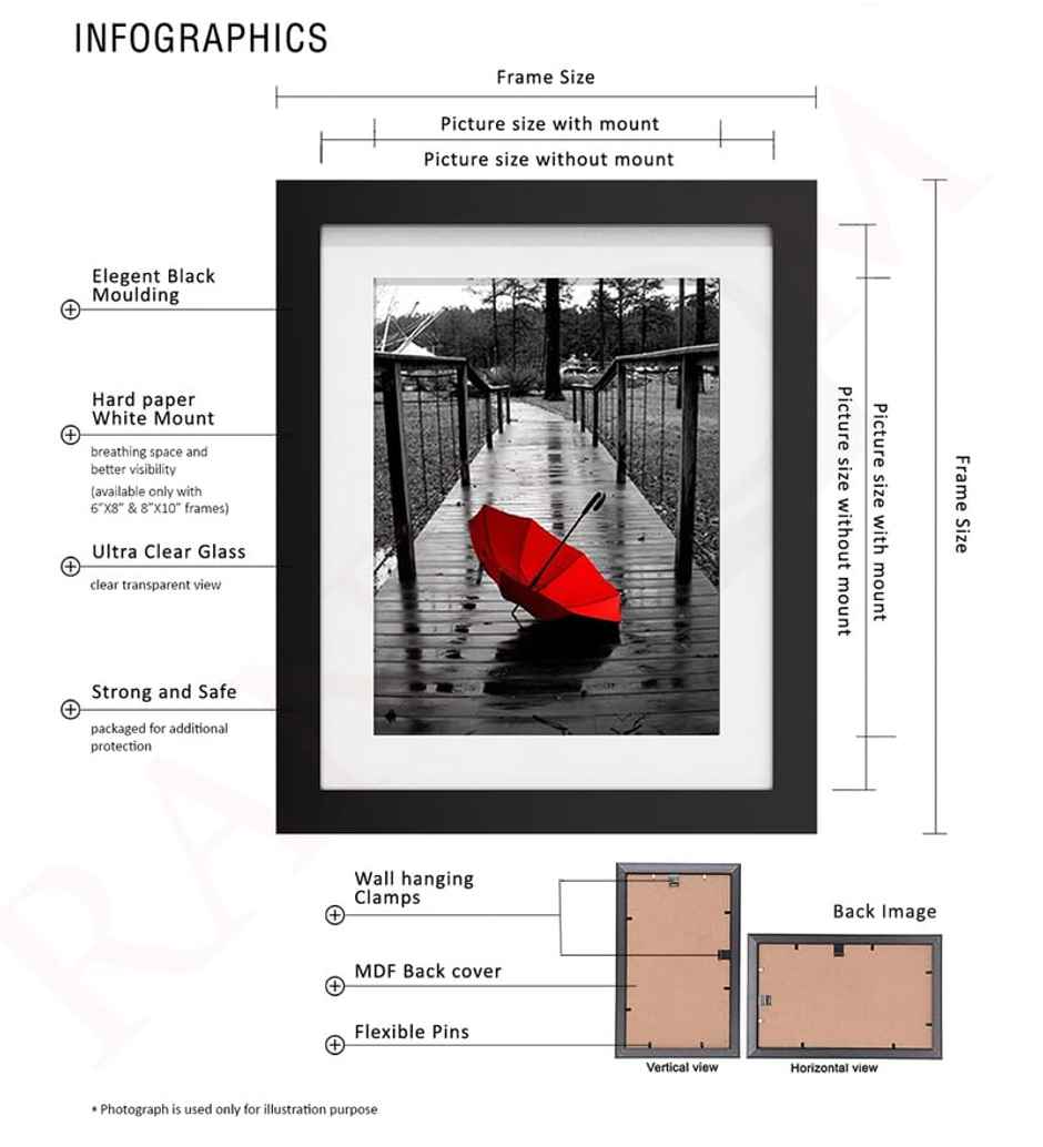 Casacraft by Pepperfry Modern Multicolour MDF Set of 8 Collage Photo Frames