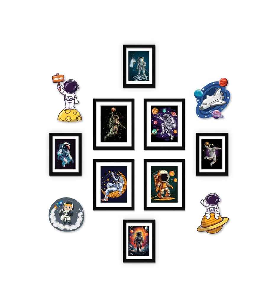 Casacraft by Pepperfry Modern Multicolour MDF Set of 8 Collage Photo Frames