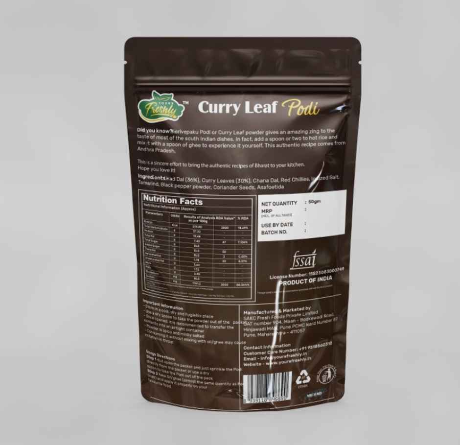 Yours Freshly Curry Leaf Gunpowder Podi