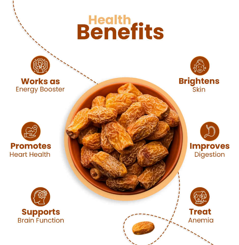 Nutraj Dried Chuara/Kharek Dates | Yellow