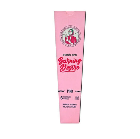 Stash-Pro Burning Desire Pink Cone Rolling Paper By Stash Pro(Pack)