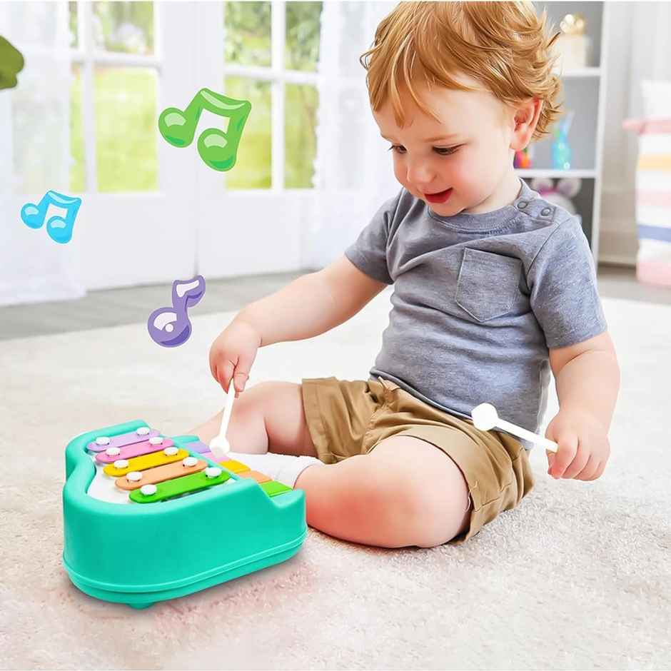 Fablue Non Battery 2 In 1 Piano And Xylophone Toy For Kids | Musical Toy For Toddlers - Multicolor