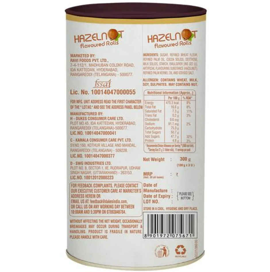 Dukes Hazulnut Rolls Tin Gift Pack