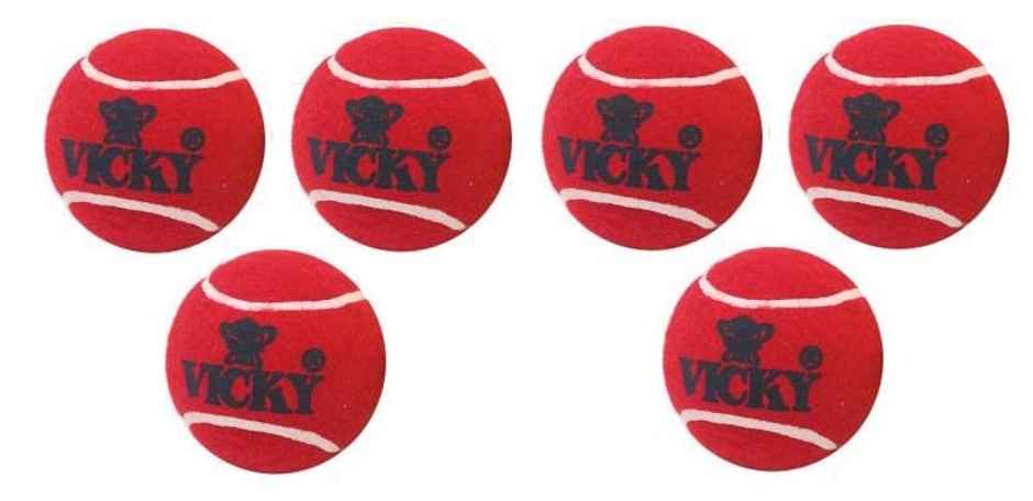 Vicky Heavy Weight Rubber Cricket Ball - Durable & Reliable (pack of 6)