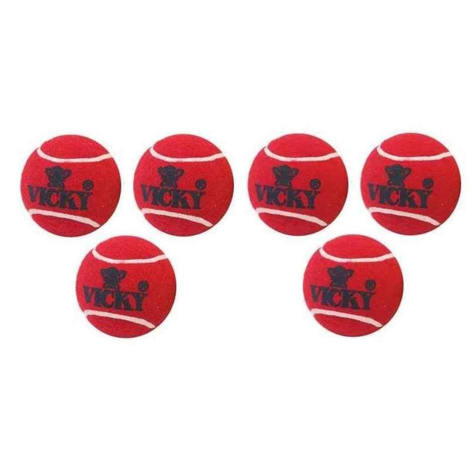Vicky Heavy Weight Rubber Cricket Ball - Durable & Reliable (pack of 6)