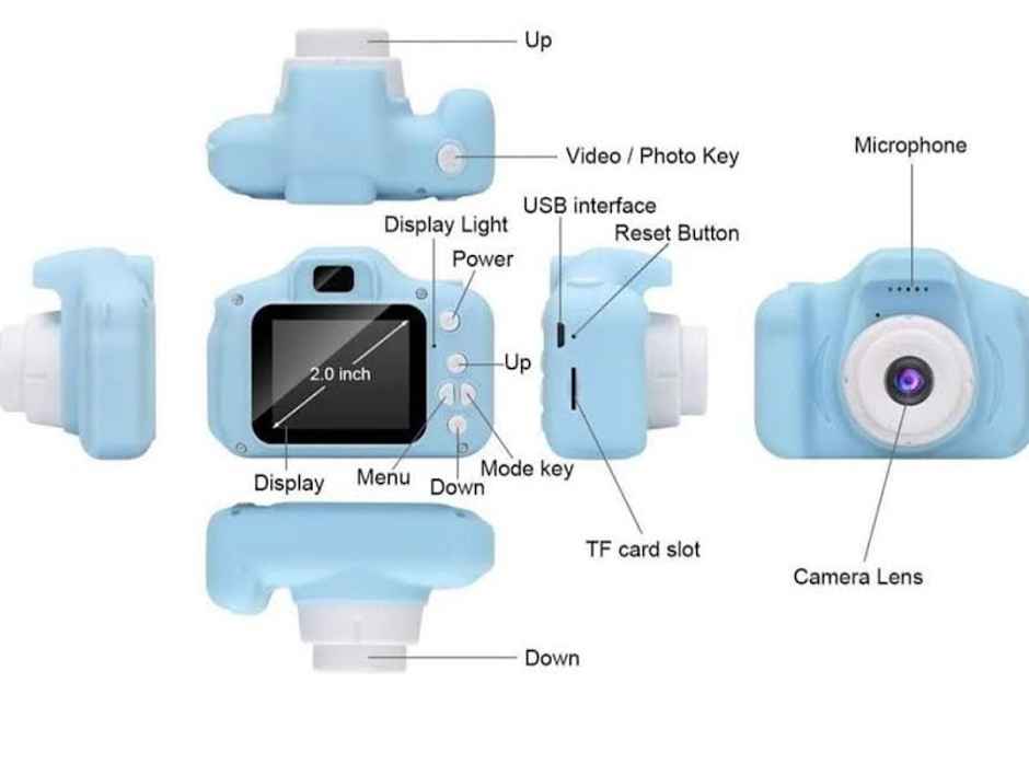 Wembley Kids Selfie Camera Toy 13Mp 1080P Hd Digital Video Camera (Colour May Vary)