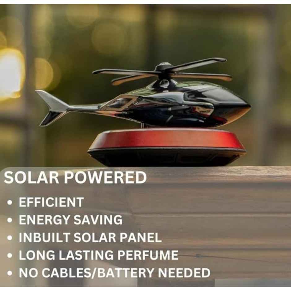 TiyuTrendzz Solar Helicopter Car Air Freshener Perfumes For Dashboard | Red