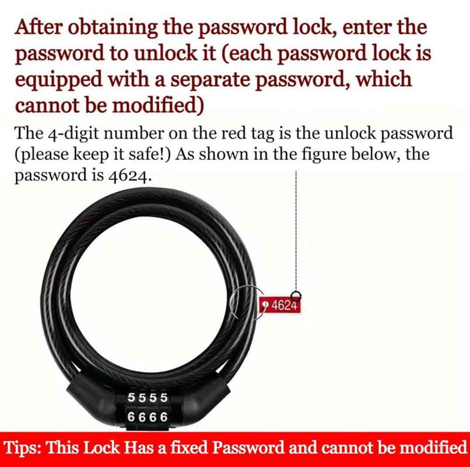 Motorzee Numeric Lock for bike and cycle