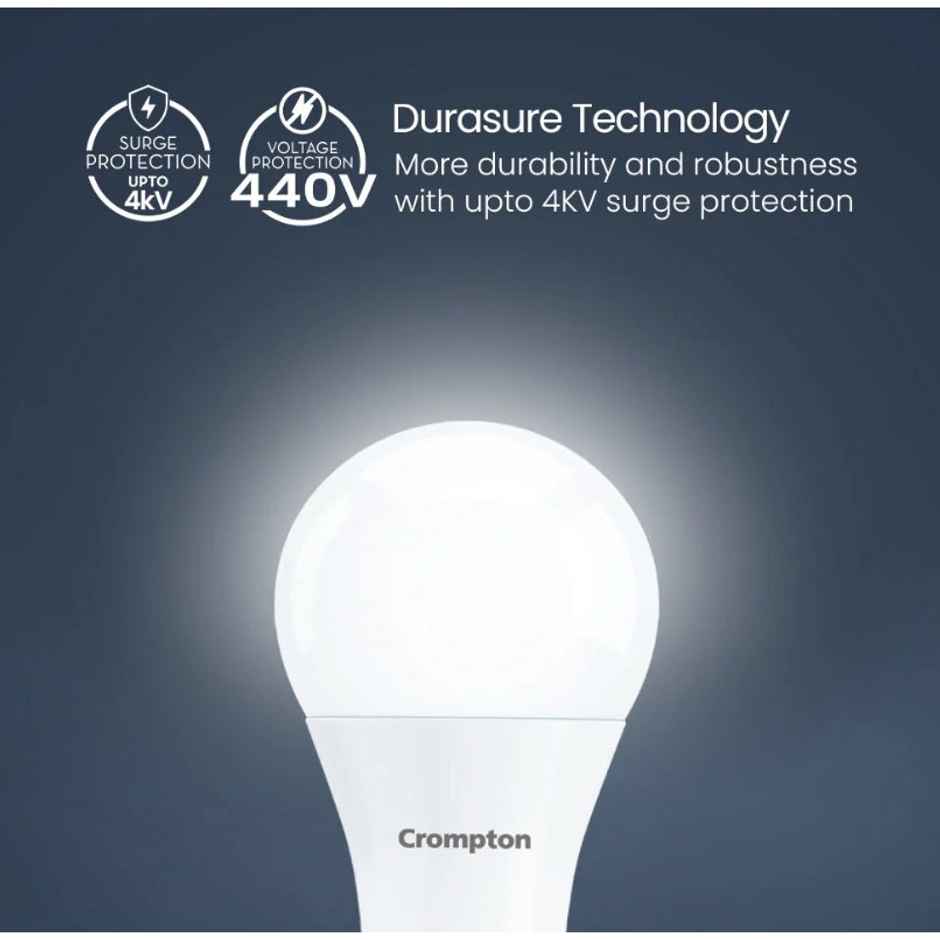 Crompton Dyna Ray 20 Watt Round Led Bulb For Home & Office Cool Day Light 6500K | B22 Base Holder