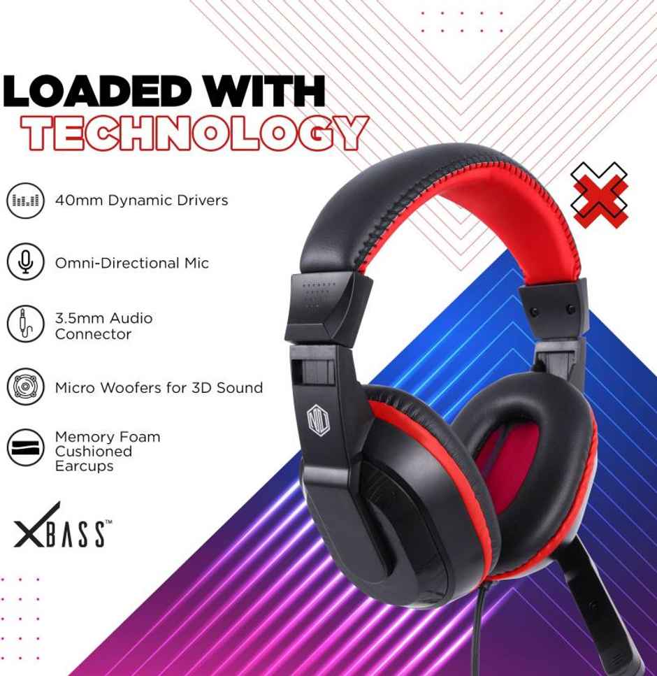 Nu Republic Viper Work N Wired Headphones - With Mic |  Volume Control