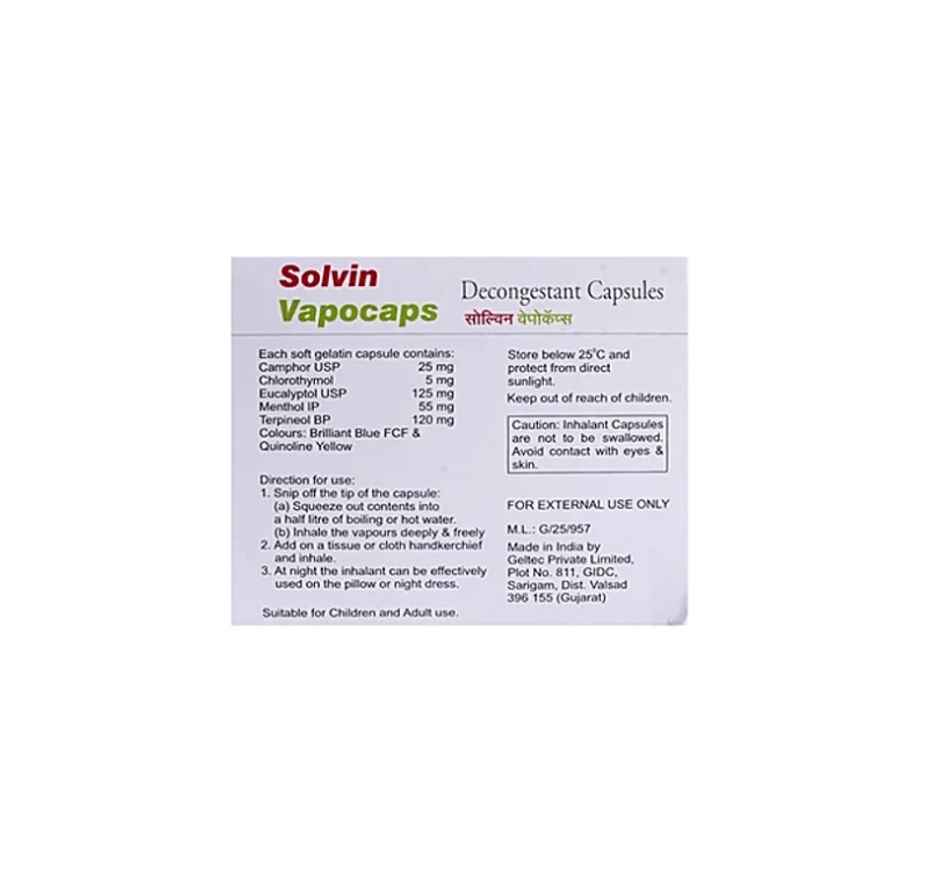Solvin Vapocaps Decongestant Capsule