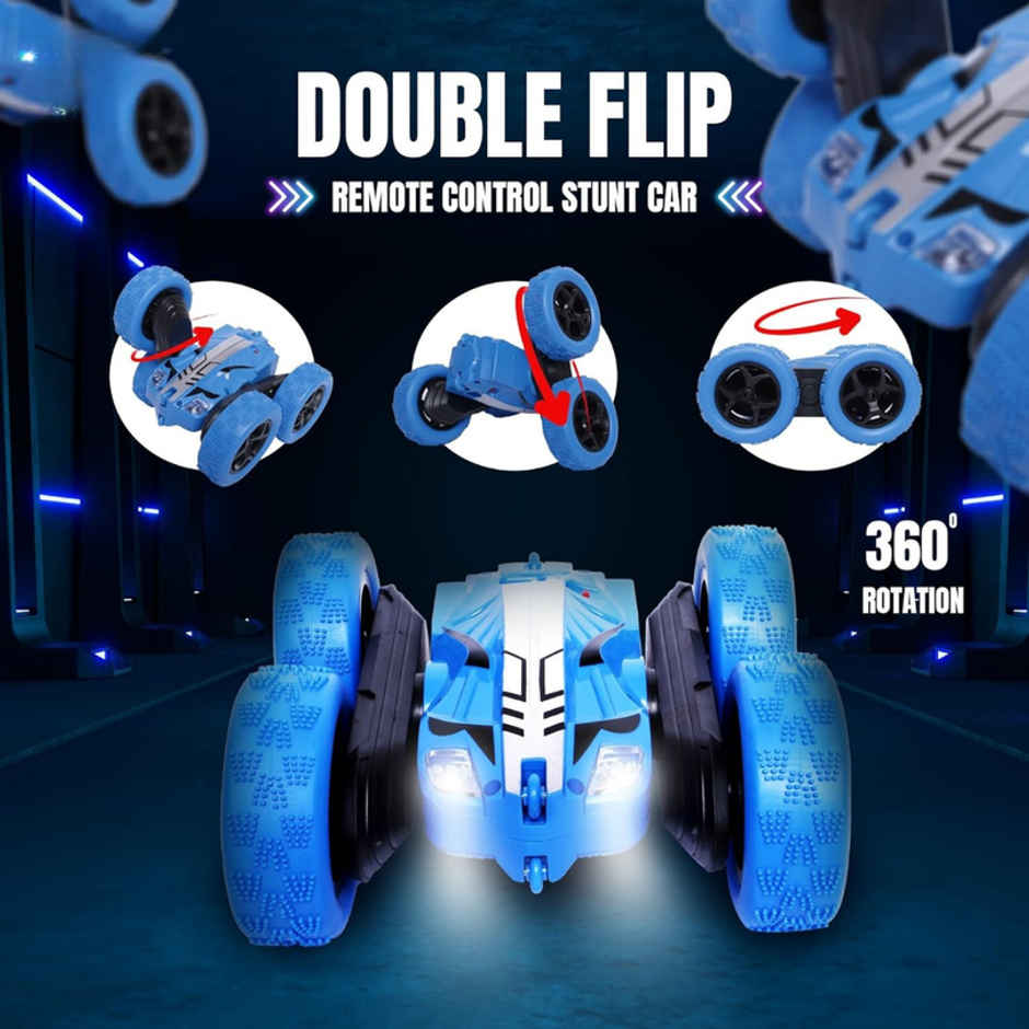 Fablue Double Flip Remote Control Stunt Car For Kids | Blue | 360 Degree Rotating Car Toy